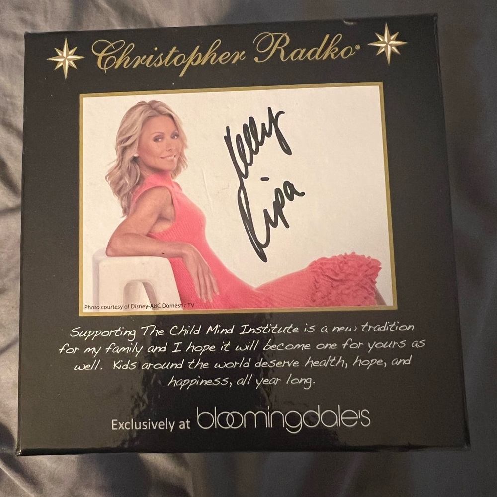 Kelly Ripa Christmas signed ornament ball child mind institute NIB
